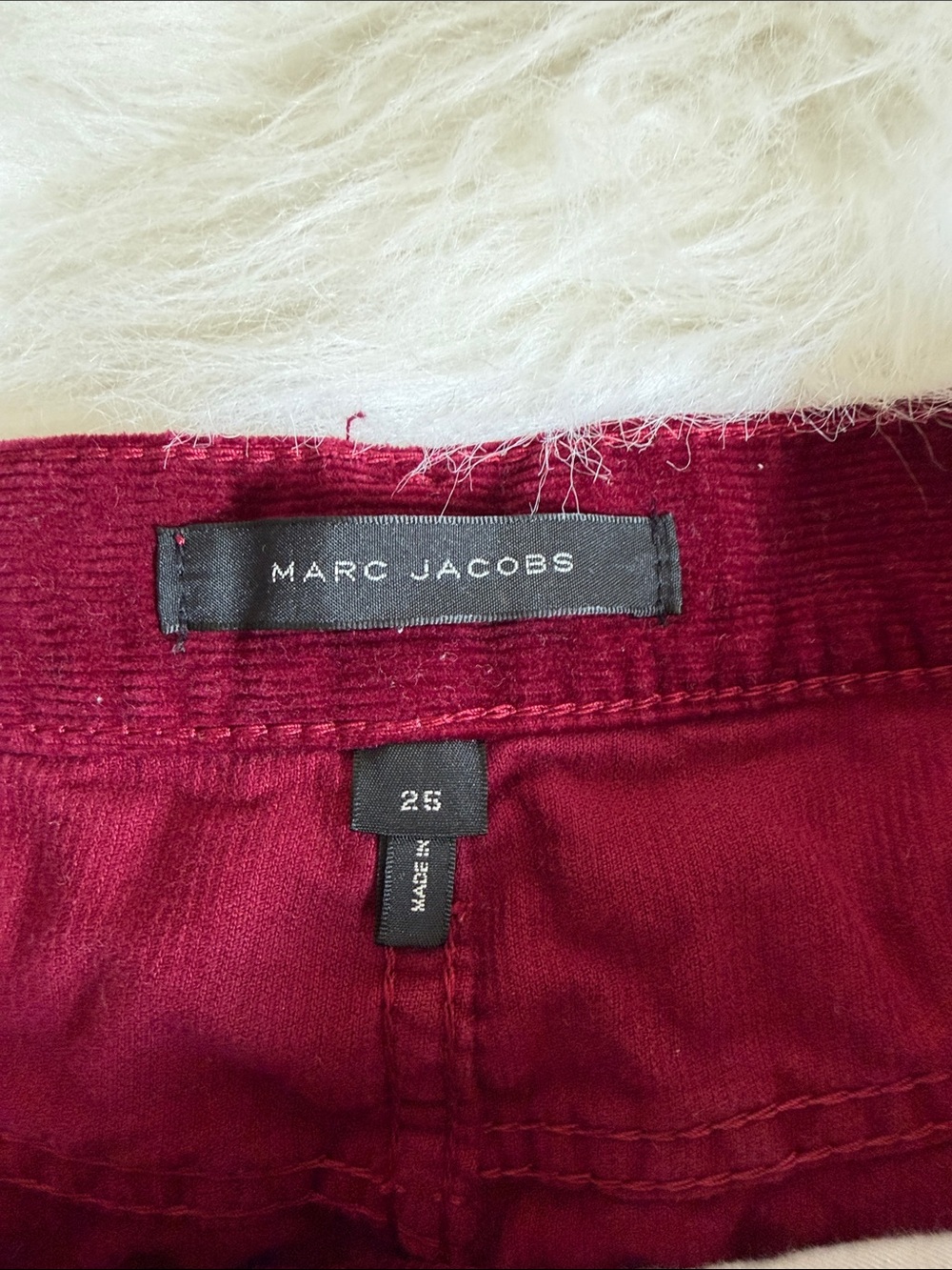 Marc Jacobs Burgundy Corduroy  Y2K style rocket Mini Skirt size 25 - Picture 5 of 6